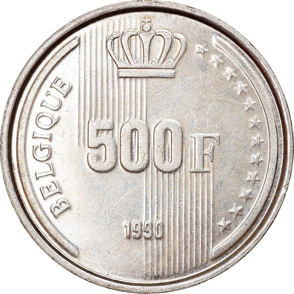 Coin, Belgium, 500 Francs, 500 Frank, 1990, EF(40-45), Silver, KM:178