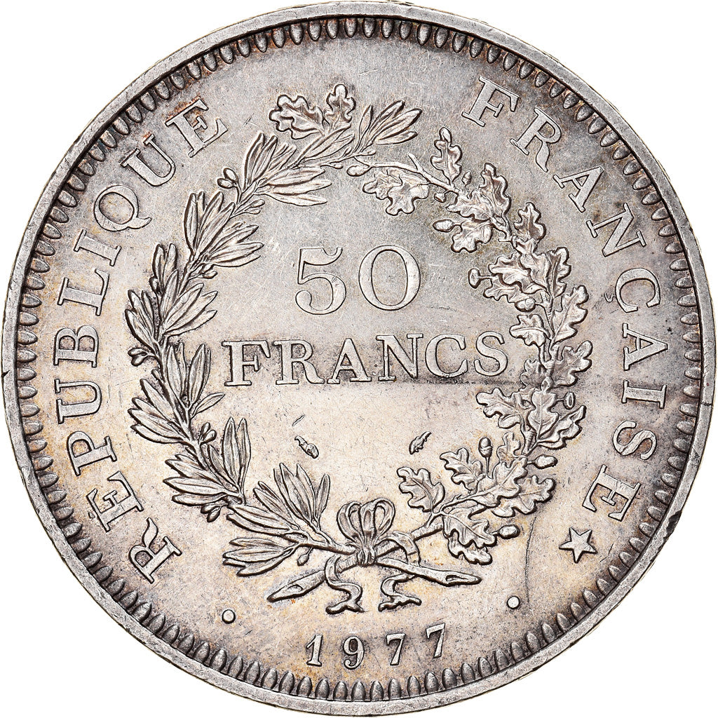 Coin, France, Hercule, 50 Francs, 1977, Paris, EF(40-45), Silver, KM:941.1