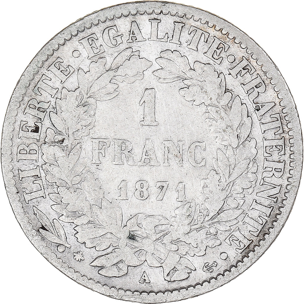 Coin, France, Franc, 1871