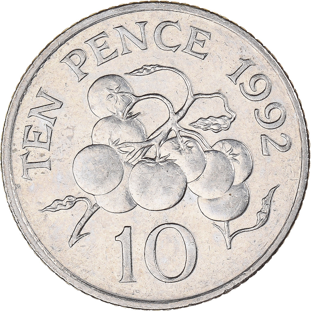 Moneda, Guernsey, 10 Pence, 1992