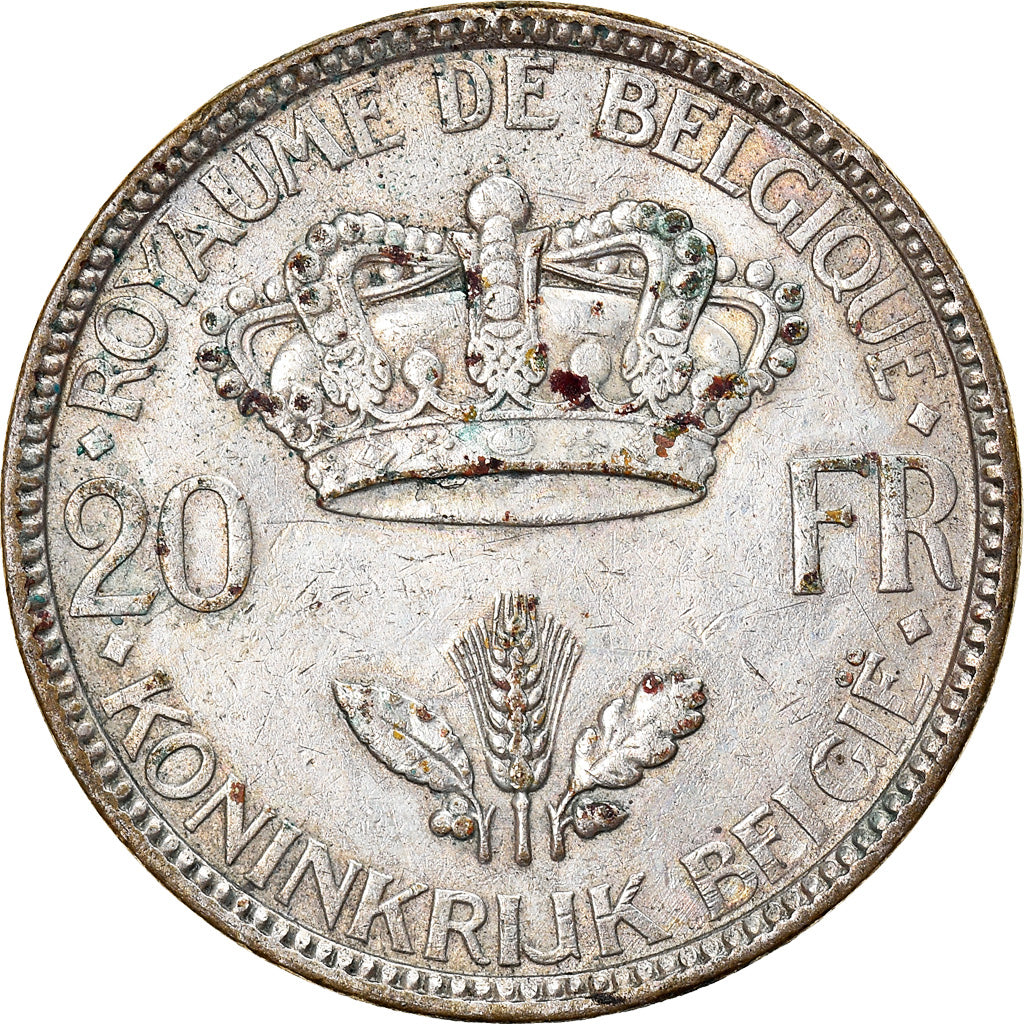 Coin, Belgium, 20 Francs, 20 Frank, 1935, VF(20-25), Silver, KM:105