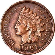 Coin, United States, Indian Head Cent, Cent, 1901, U.S. Mint, Philadelphia