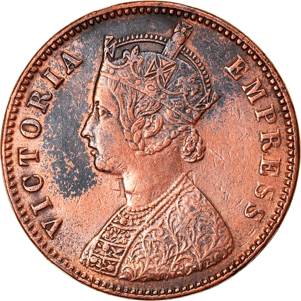 Coin, INDIA-BRITISH, Victoria, 1/4 Anna, 1890, EF(40-45), Copper, KM:486