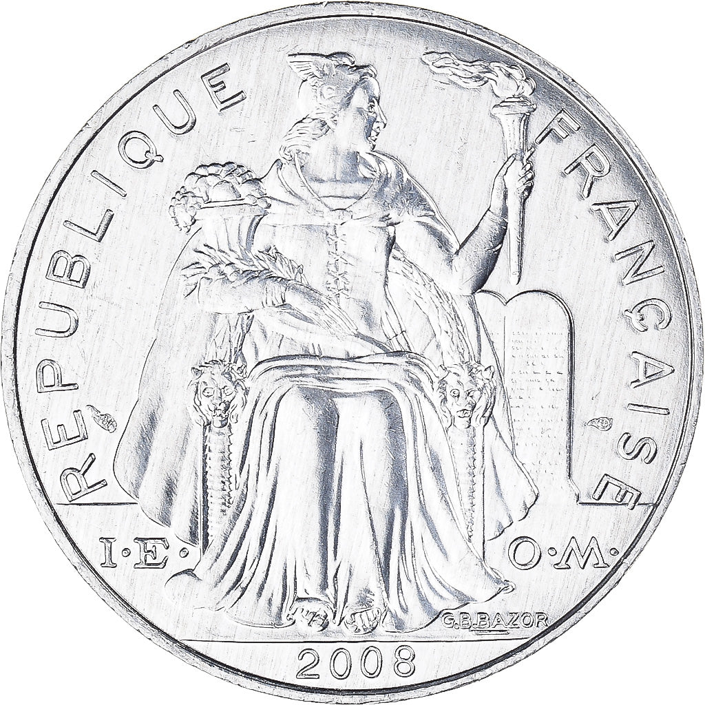 Moneta, Nuova Caledonia, 5 Francs, 2008
