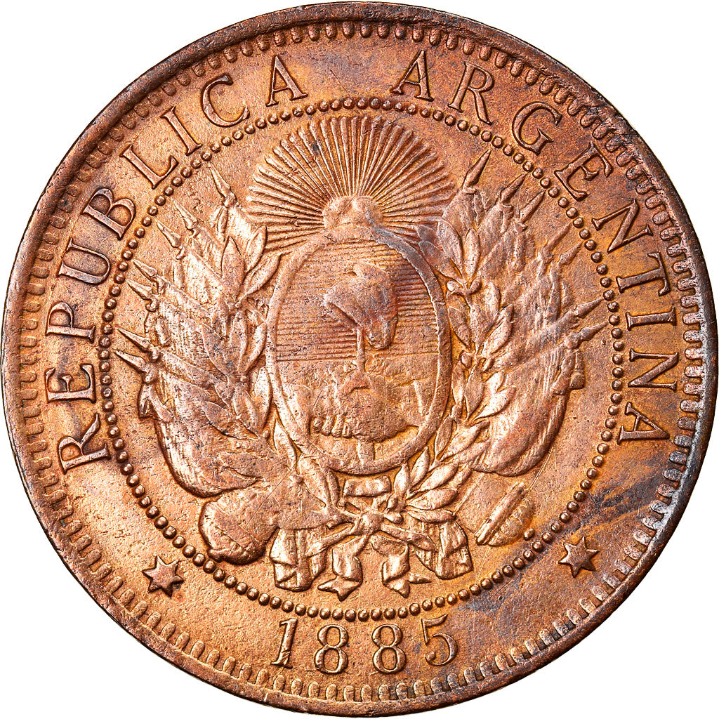 Coin, Argentina, 2 Centavos, 1885, VF(30-35), Bronze, KM:33