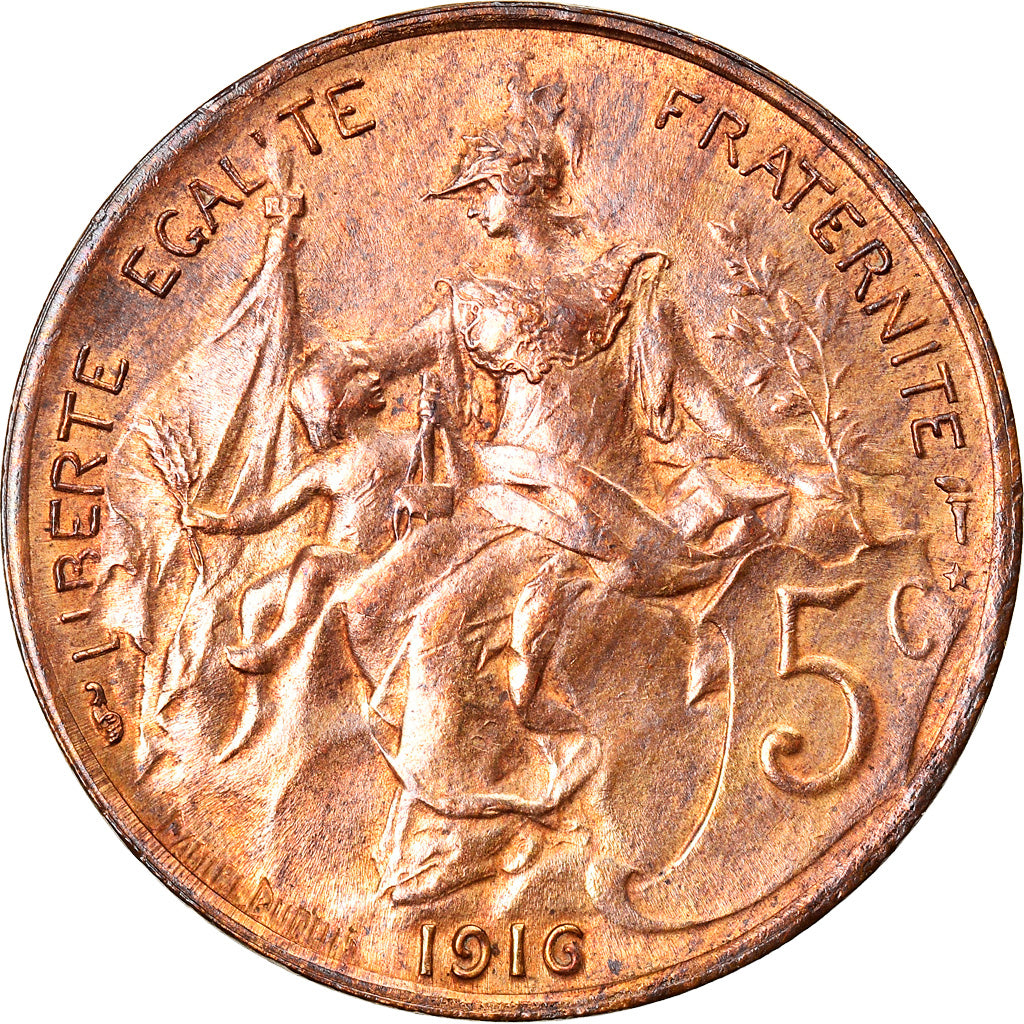 Coin, France, Dupuis, 5 Centimes, 1916, Paris, EF(40-45), Bronze, KM:842, Le