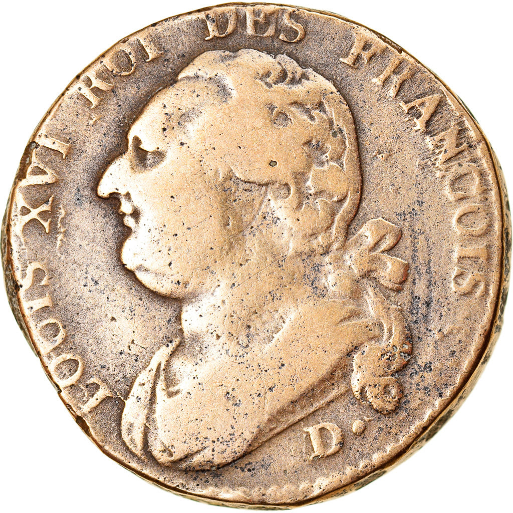 Coin, France, Louis XVI, 12 deniers françois, 12 Deniers, 1792, Dijon, An 4
