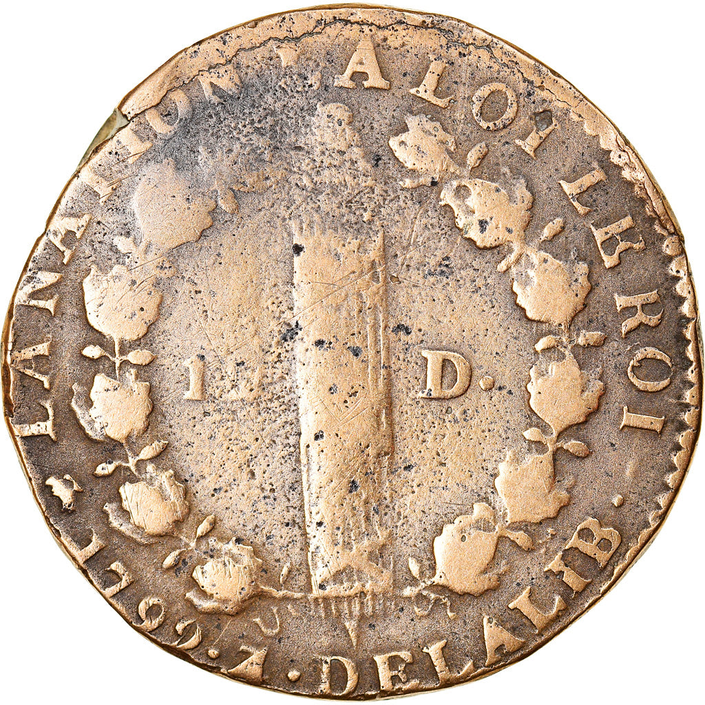 Coin, France, Louis XVI, 12 deniers françois, 12 Deniers, 1792, Dijon, An 4