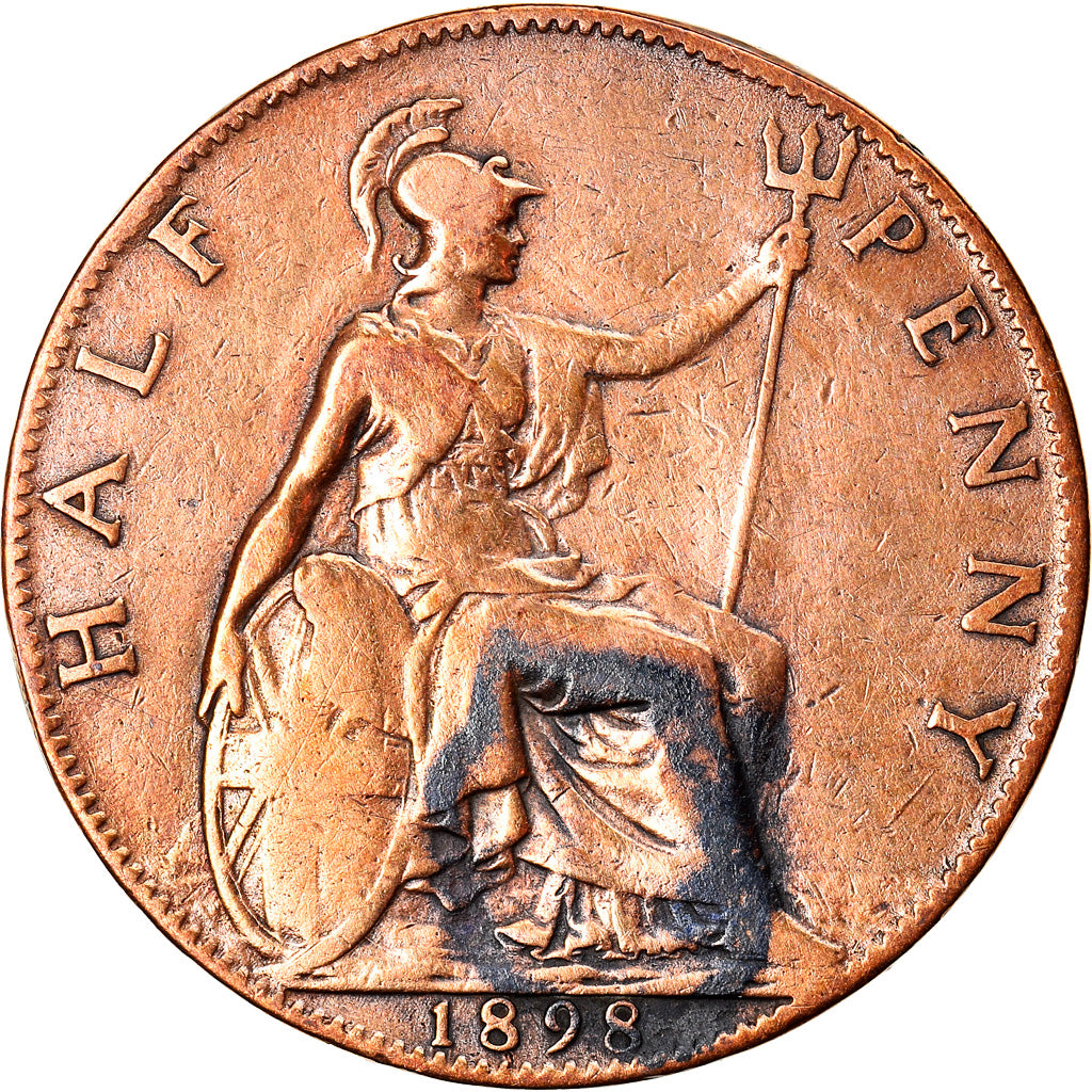 Coin, Great Britain, Victoria, 1/2 Penny, 1898, VF(20-25), Bronze, KM:789