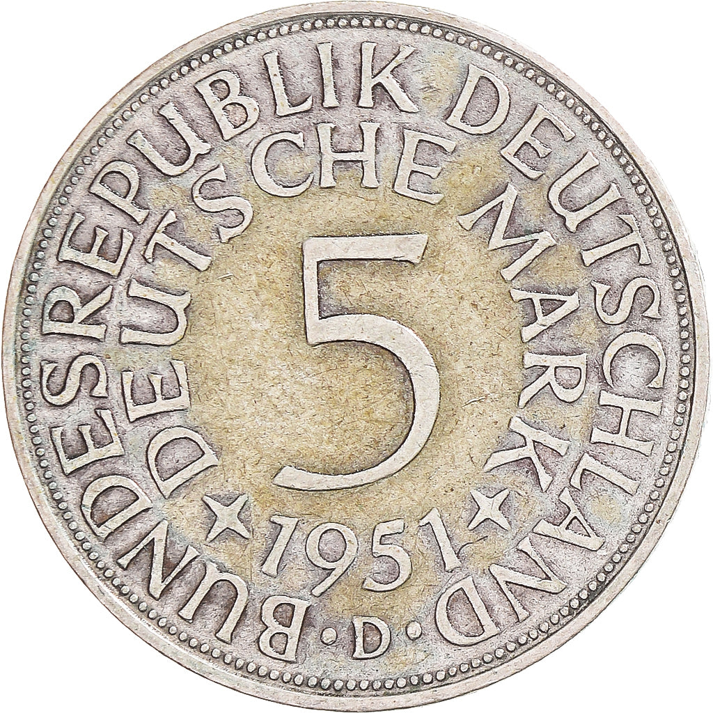 Moneta, Germania, 5 Mark, 1951