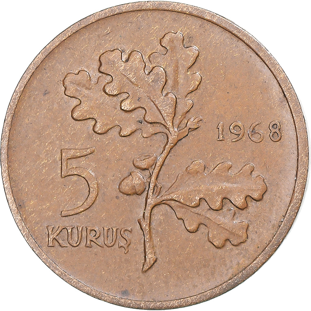 Coin, Turkey, 5 Kurus, 1968