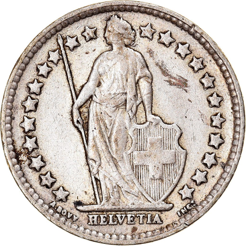 Coin, Switzerland, 1/2 Franc, 1939, Bern, EF(40-45), Silver, KM:23