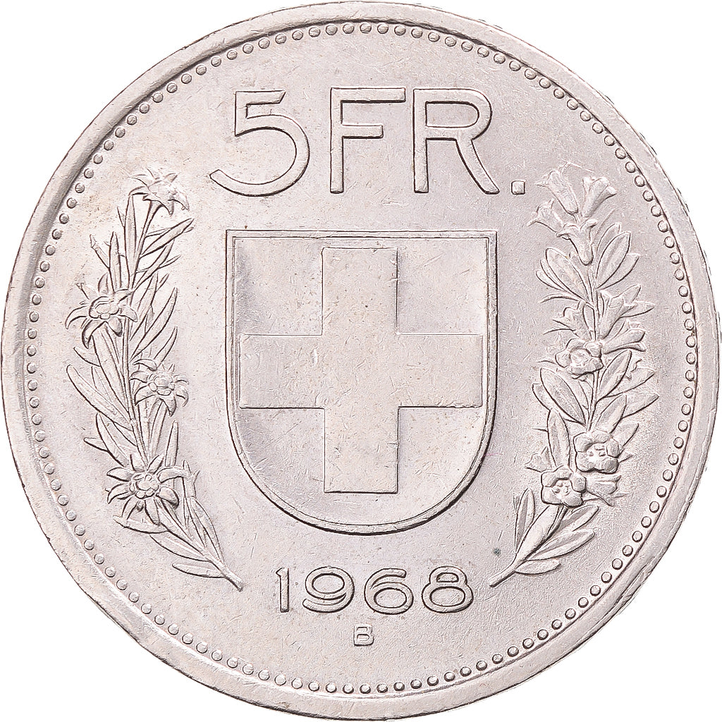 Münze, Schweiz, 5 Francs, 1968