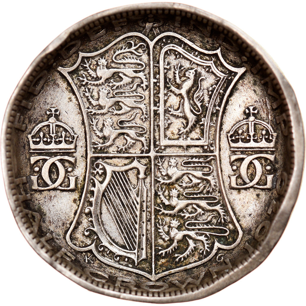 Moneta, Wielka Brytania, George VI, 1/2 Crown, 1939, Puck, VF(20-25), Srebro