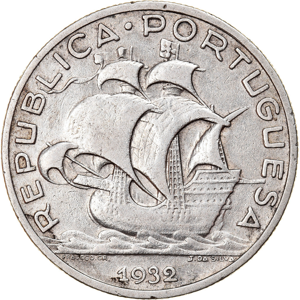 Coin, Portugal, 5 Escudos, 1932, Lisbon, EF(40-45), Silver, KM:581