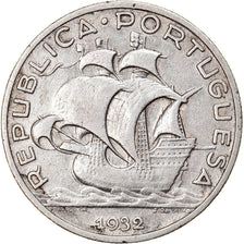 Coin, Portugal, 5 Escudos, 1932, Lisbon, EF(40-45), Silver, KM:581
