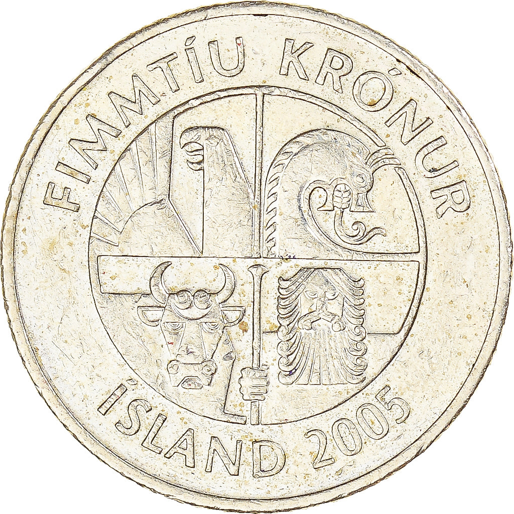 Moneda, Islandia, 50 Kronur, 2005
