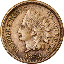 Coin, United States, Indian Head Cent, Cent, 1863, U.S. Mint, Philadelphia