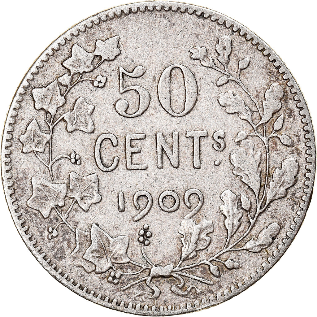 Coin, Belgium, 50 Centimes, 1909, Brussels, VF(30-35), Silver, KM:61.1
