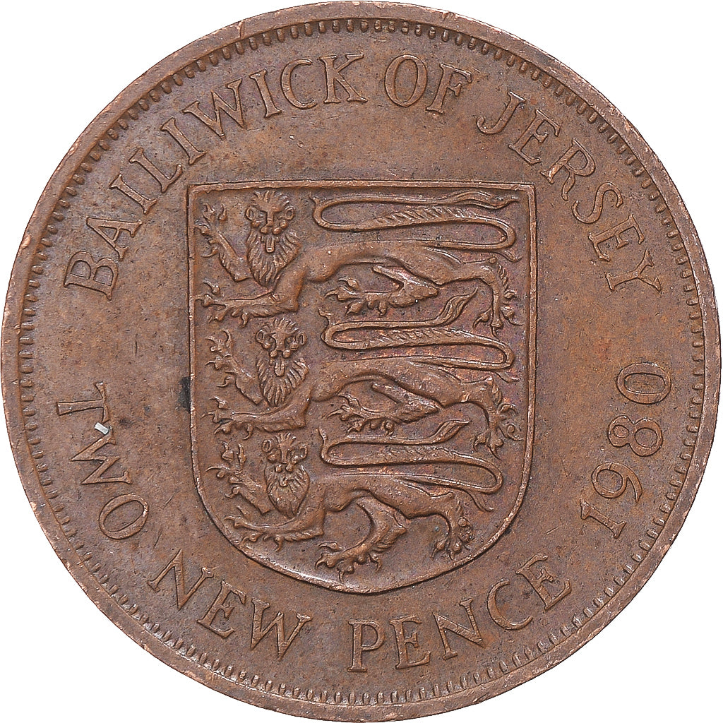 Moeda, Jersey, 2 New Pence, 1980