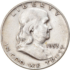 Coin, United States, Franklin Half Dollar, Half Dollar, 1953, U.S. Mint, Denver