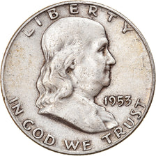 Coin, United States, Franklin Half Dollar, Half Dollar, 1953, U.S. Mint, Denver