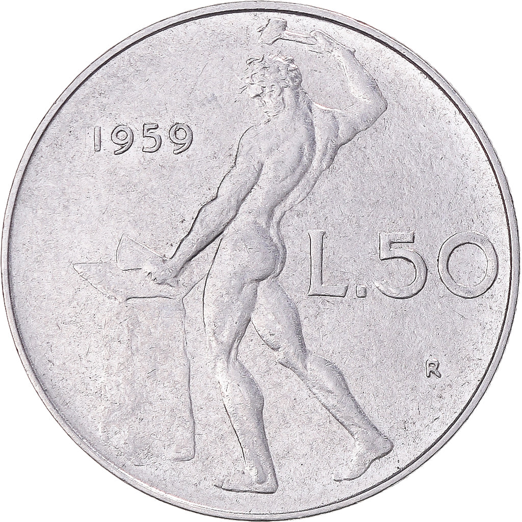 Moneda, Italia, 50 Lire, 1959