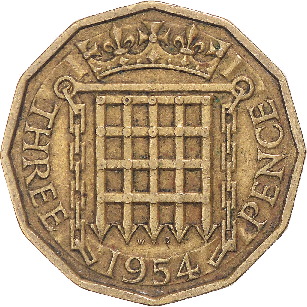 Moneta, Wielka Brytania, 3 Pence, 1954
