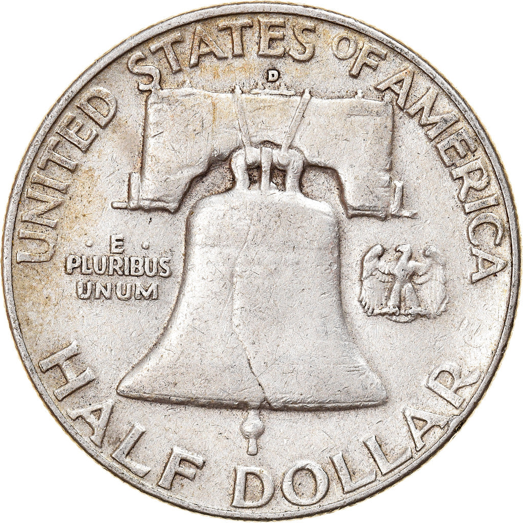 Coin, United States, Franklin Half Dollar, Half Dollar, 1954, U.S. Mint, Denver