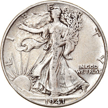 Coin, United States, Walking Liberty Half Dollar, Half Dollar, 1941, U.S. Mint