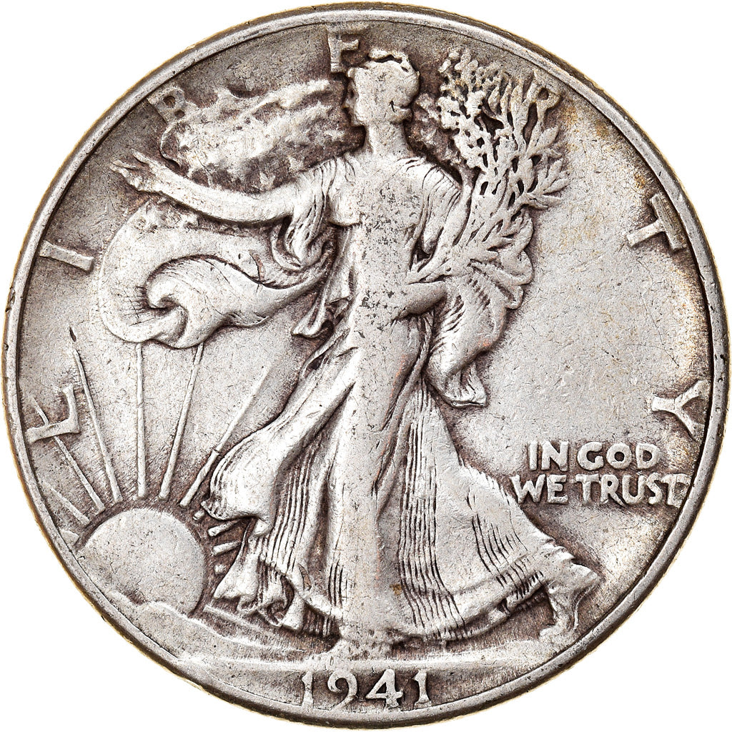 Coin, United States, Walking Liberty Half Dollar, Half Dollar, 1941, U.S. Mint