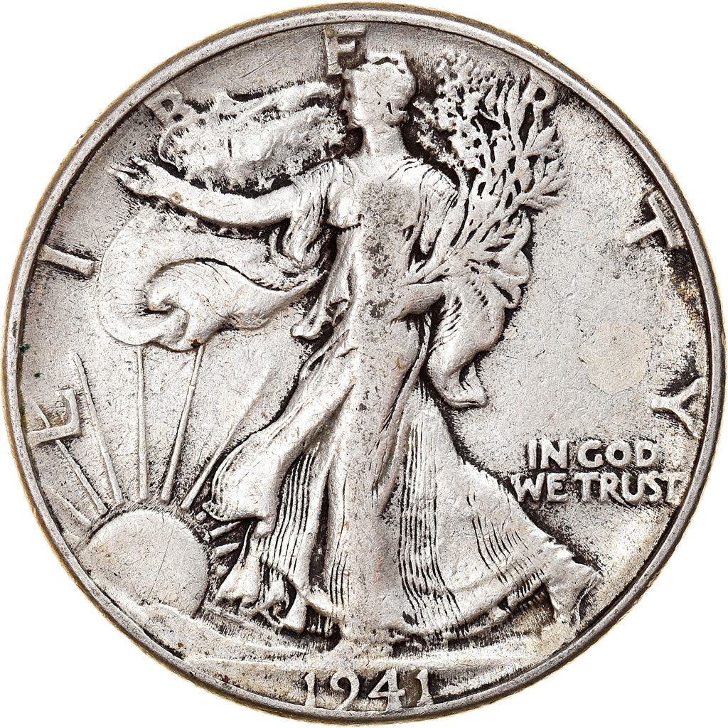 Coin, United States, Walking Liberty Half Dollar, Half Dollar, 1941, U.S. Mint