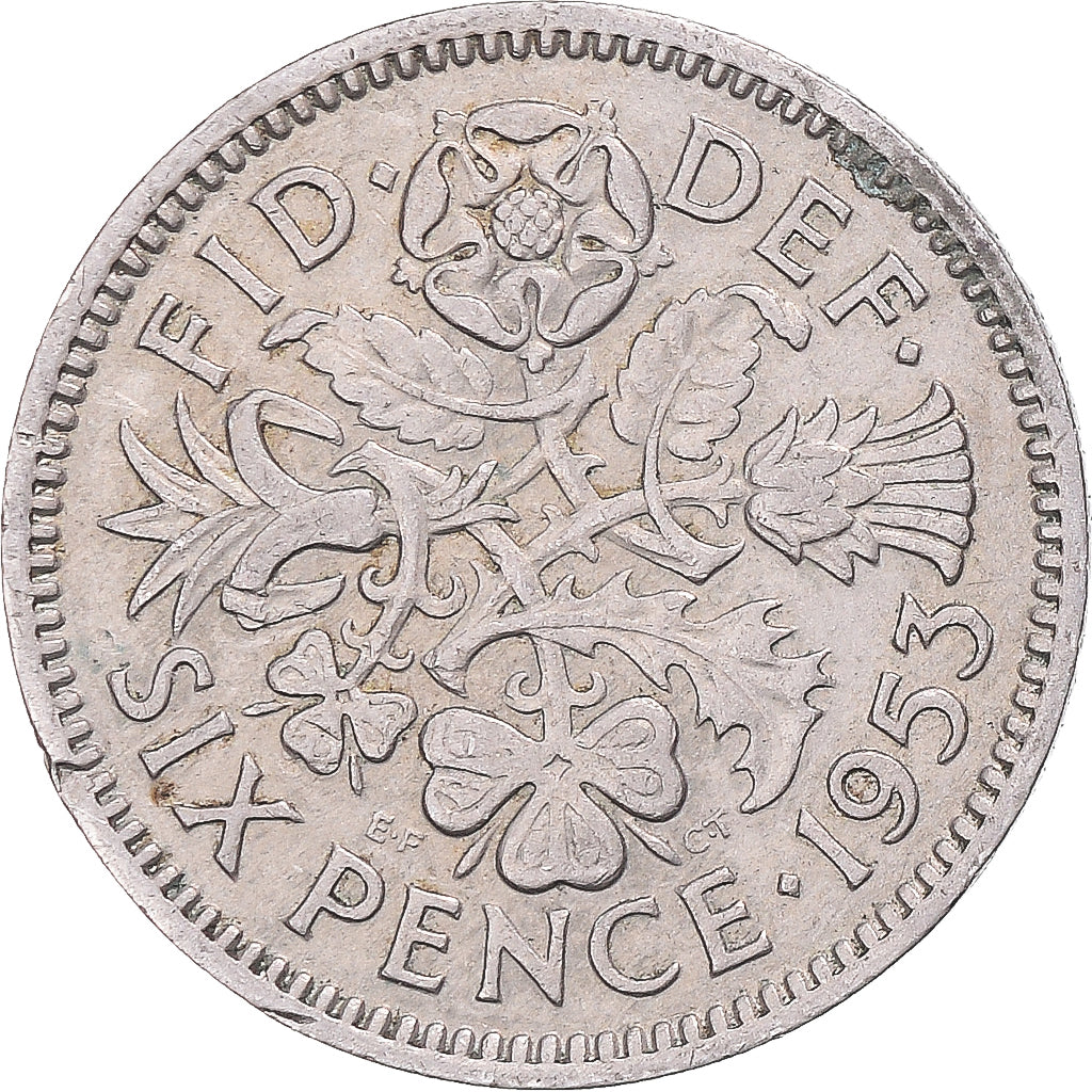 Moneta, Wielka Brytania, 6 Pence, 1953
