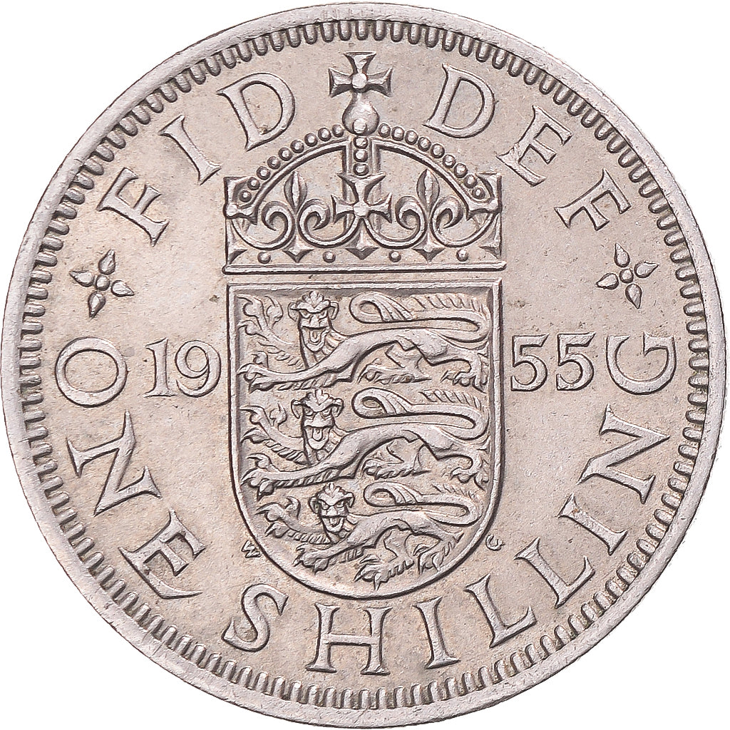 Münze, Großbritannien, Shilling, 1955