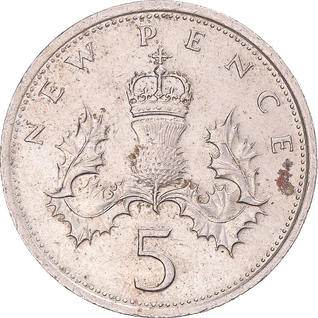 Monnaie, Grande-Bretagne, 5 New Pence, 1975