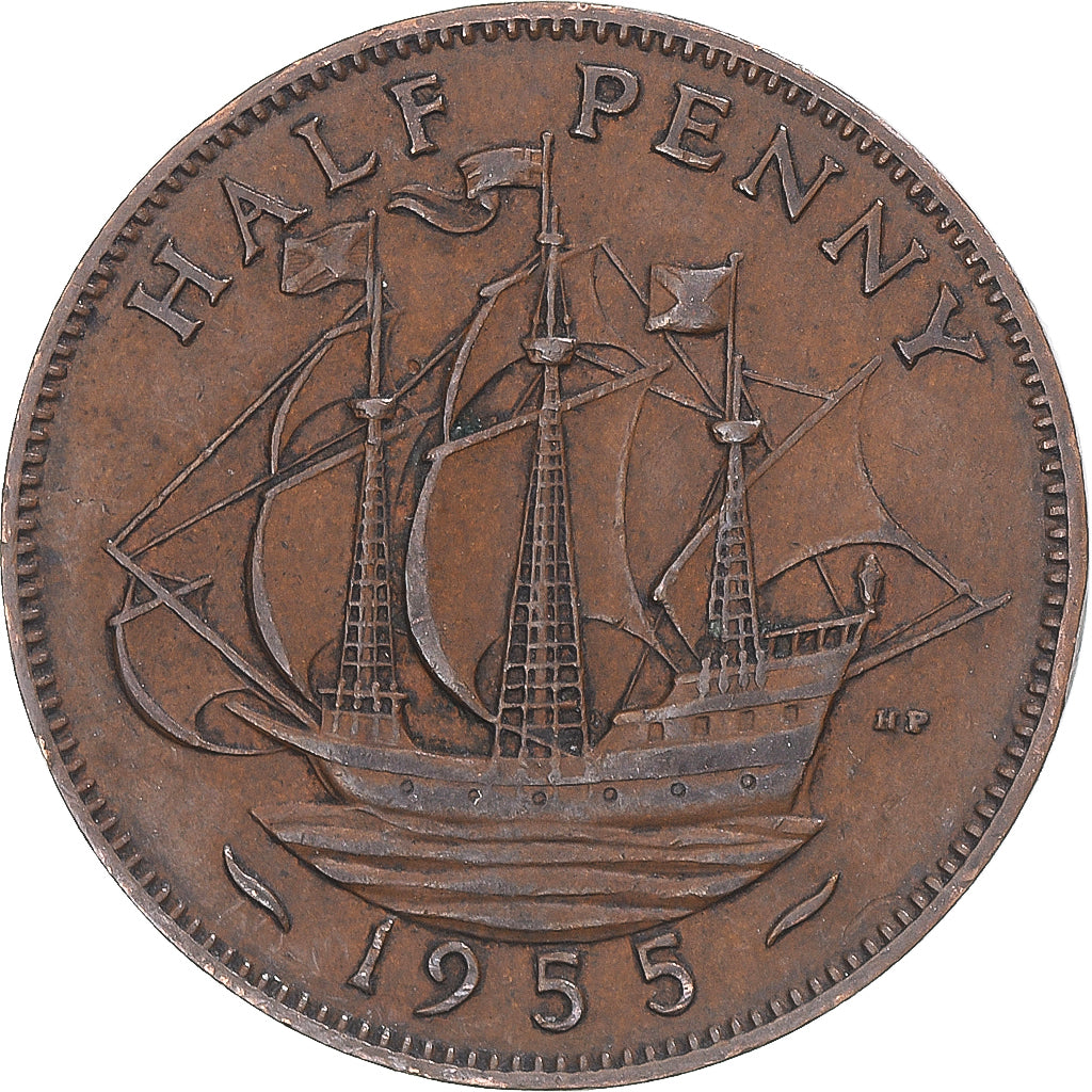 Moneta, Wielka Brytania, 1/2 Penny, 1955