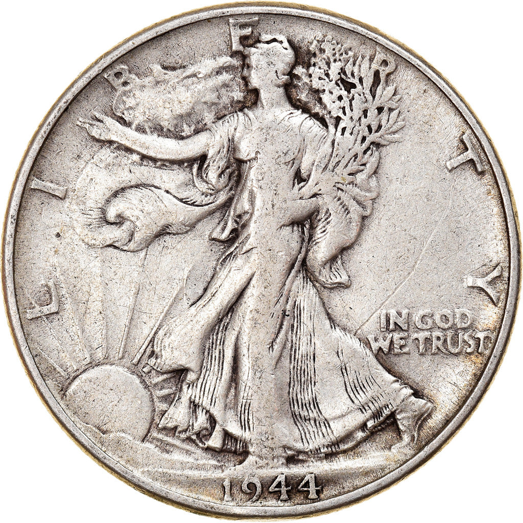 Coin, United States, Walking Liberty Half Dollar, Half Dollar, 1944, U.S. Mint