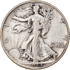 Coin, United States, Walking Liberty Half Dollar, Half Dollar, 1944, U.S. Mint
