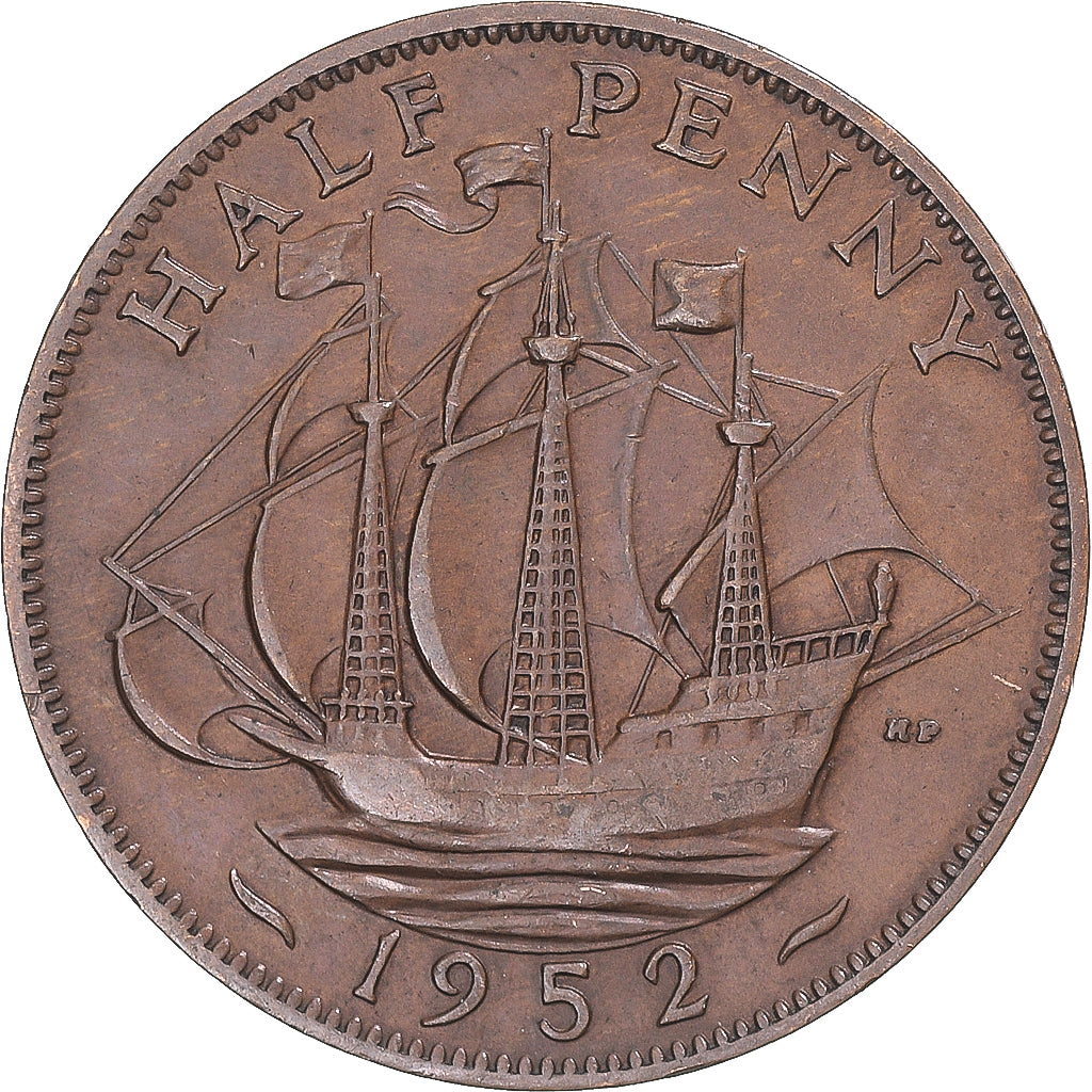 Monnaie, Grande-Bretagne, 1/2 Penny, 1952