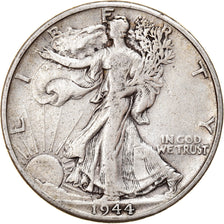 Coin, United States, Walking Liberty Half Dollar, Half Dollar, 1944, U.S. Mint