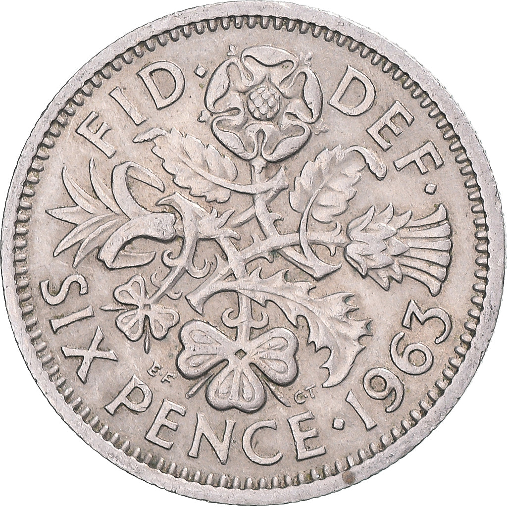 Coin, Great Britain, 6 Pence, 1963