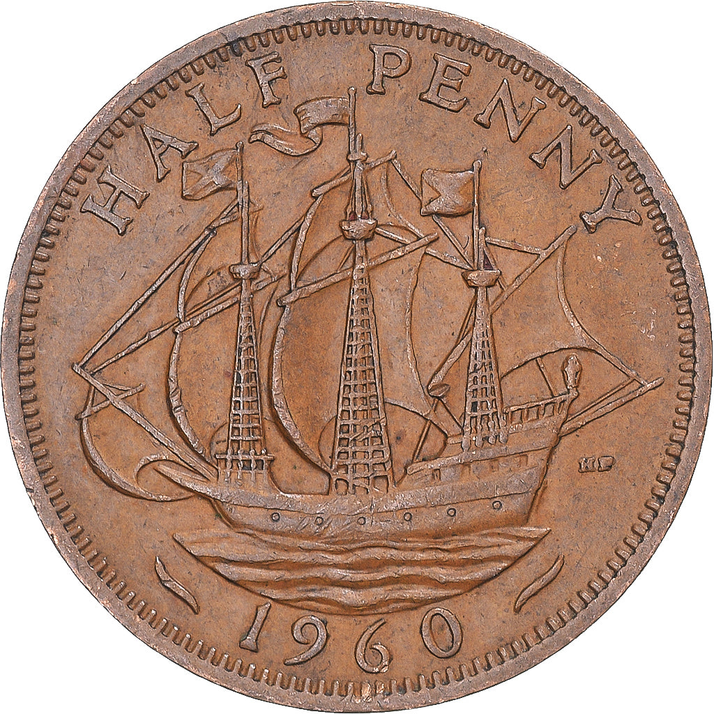 Monnaie, Grande-Bretagne, 1/2 Penny, 1960