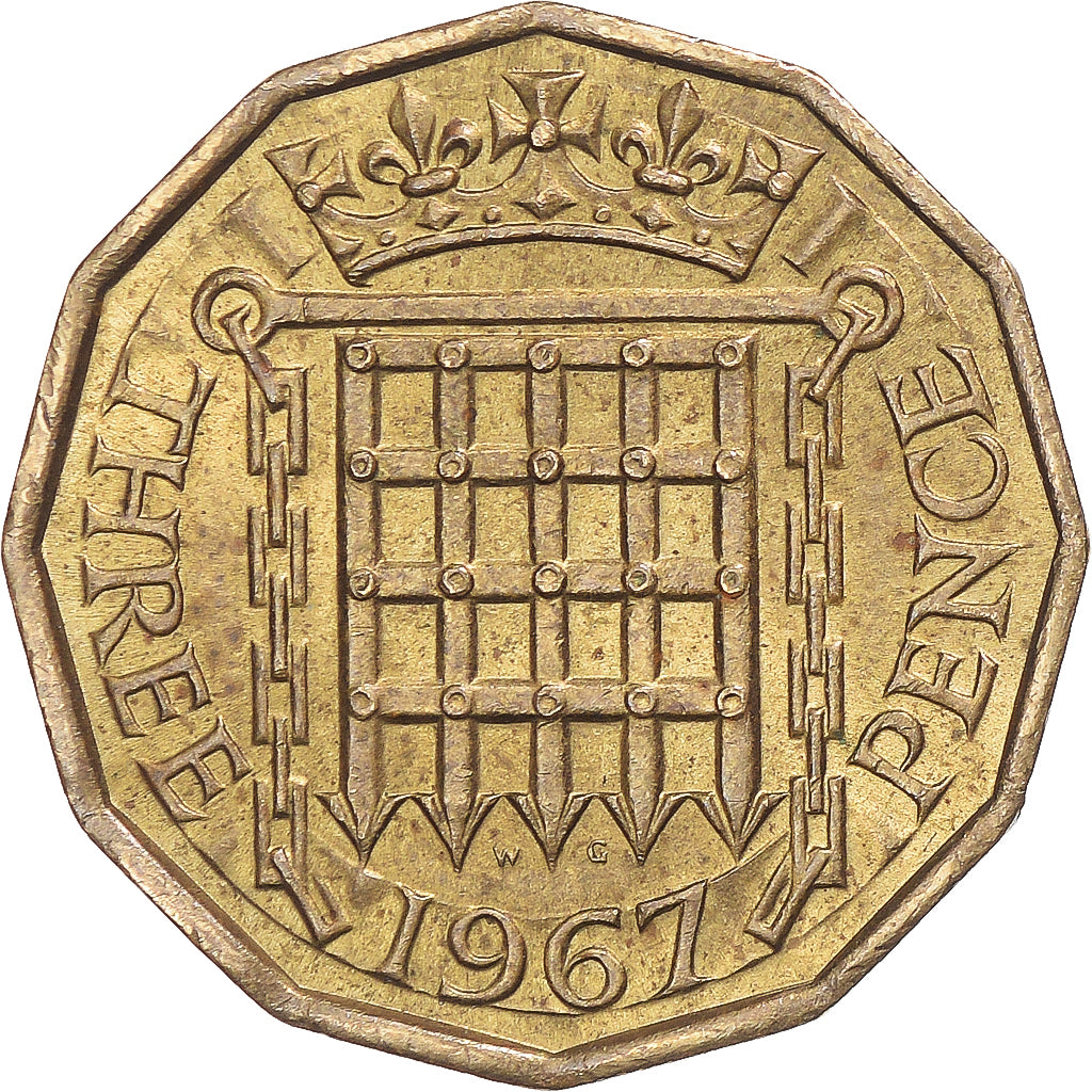 Monnaie, Grande-Bretagne, 3 Pence, 1967