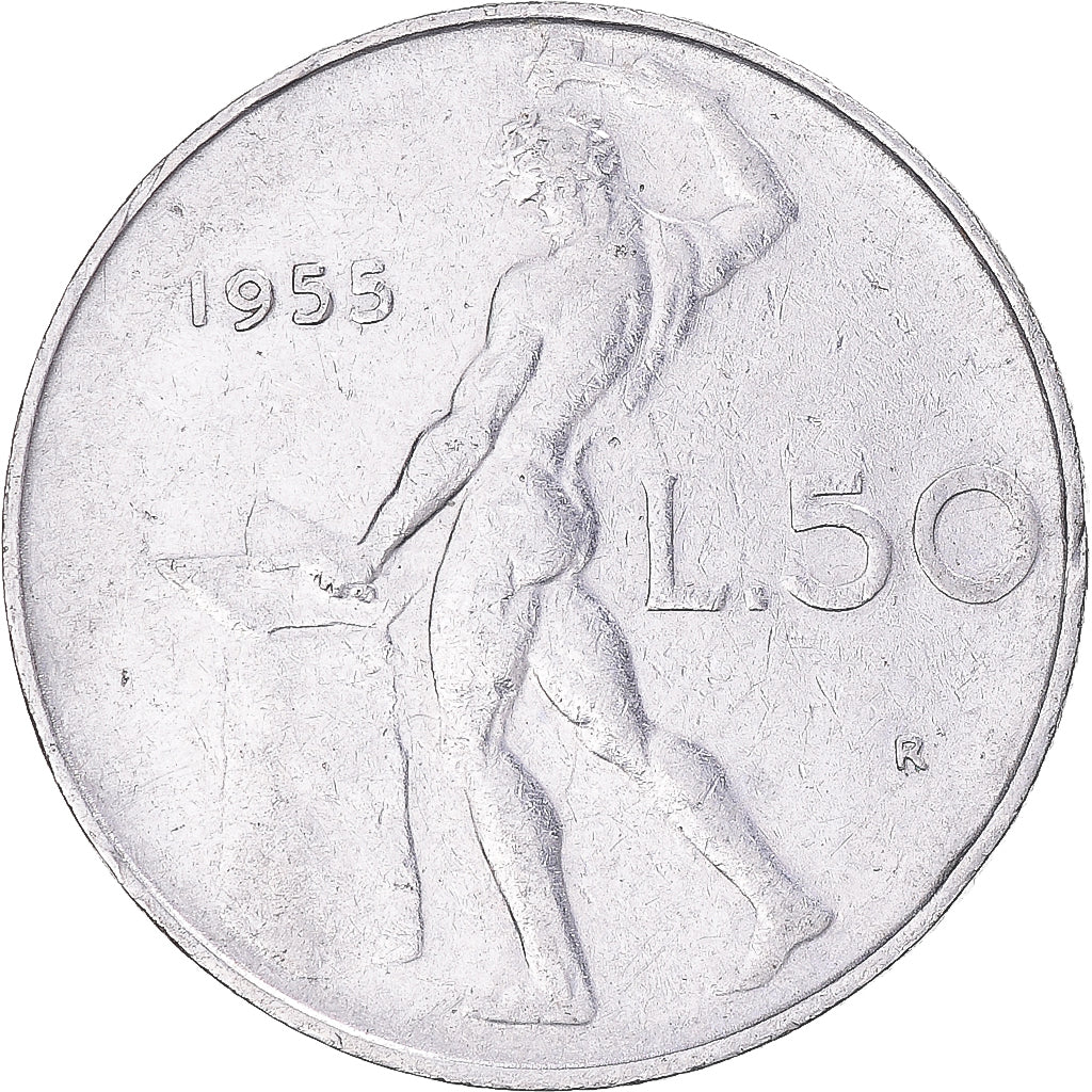 Moneda, Italia, 50 Lire, 1955