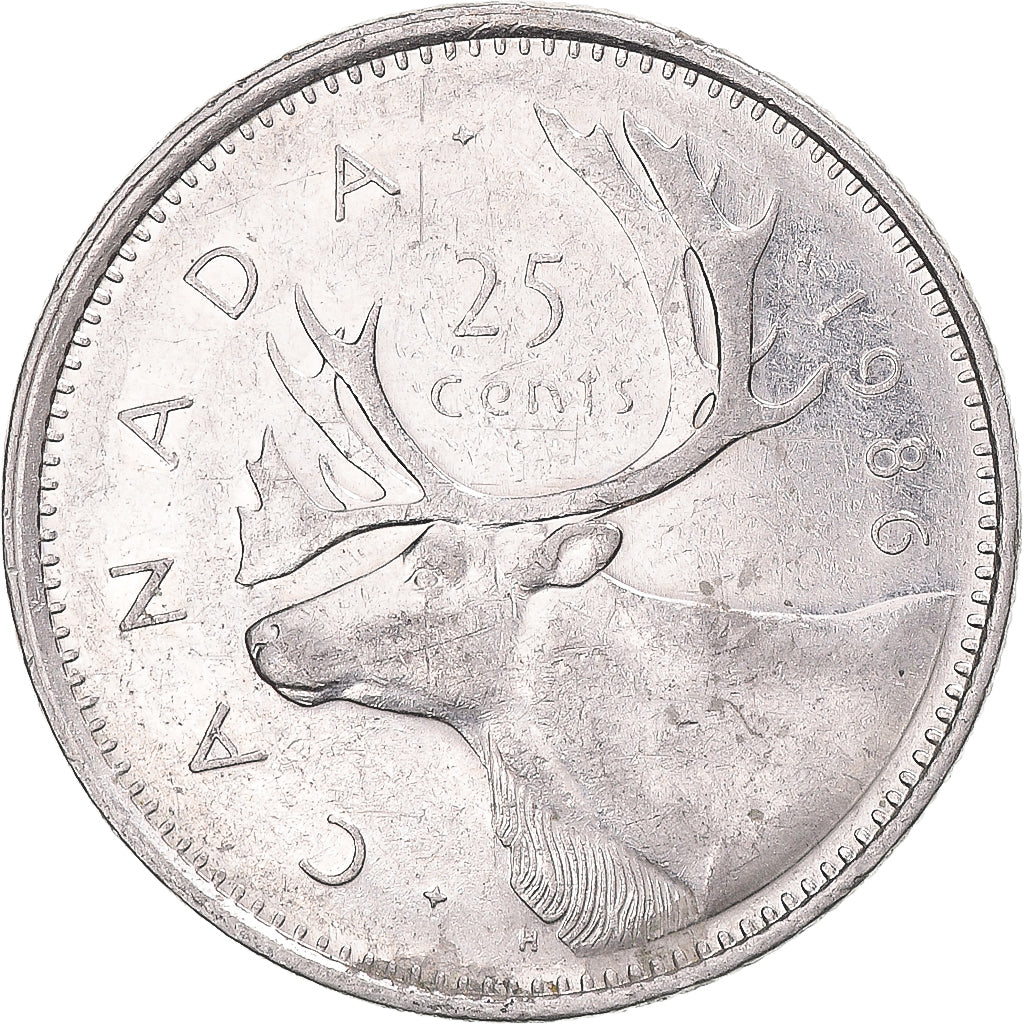Moneta, Canada, 25 Cents, 1986