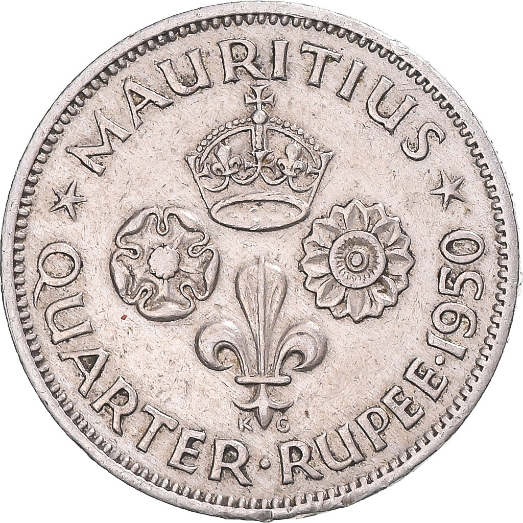Moneda, Mauricio, 1/4 Rupee, 1950