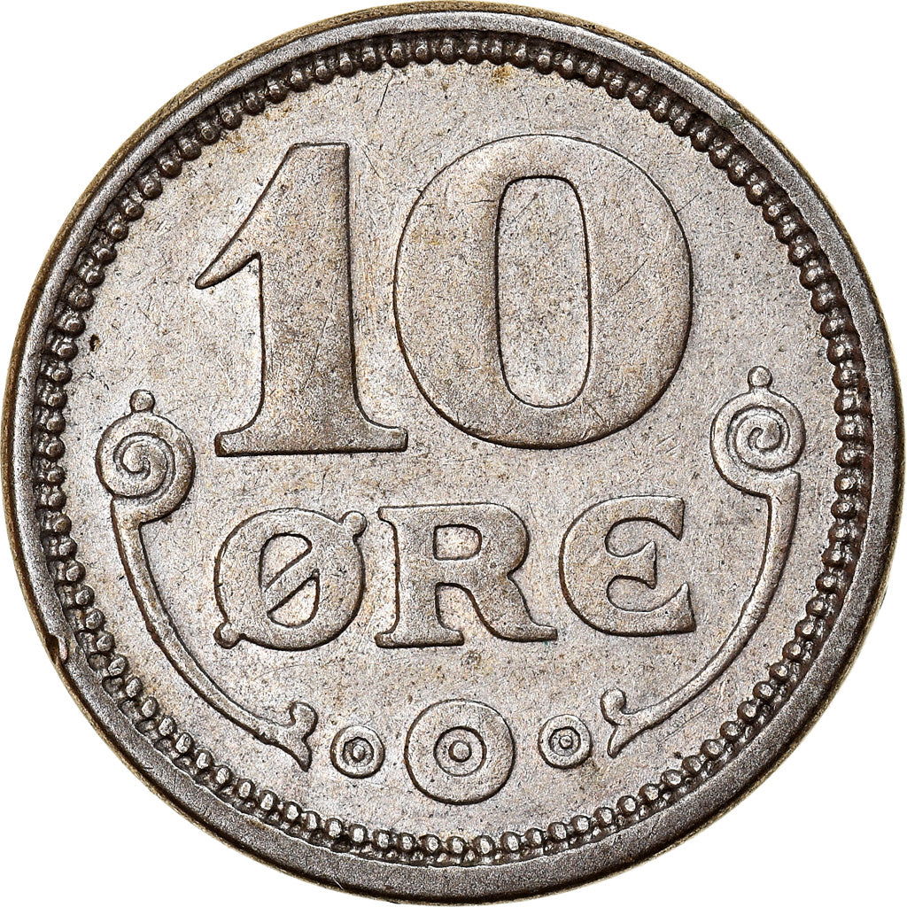 Coin, Denmark, Christian X, 10 Öre, 1914, Copenhagen, EF(40-45), Silver