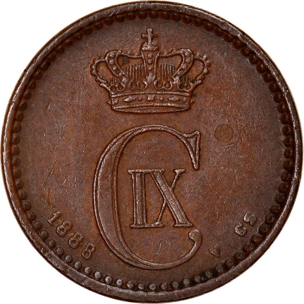 Coin, Denmark, Christian IX, Ore, 1888, Copenhagen, EF(40-45), Bronze, KM:792.1