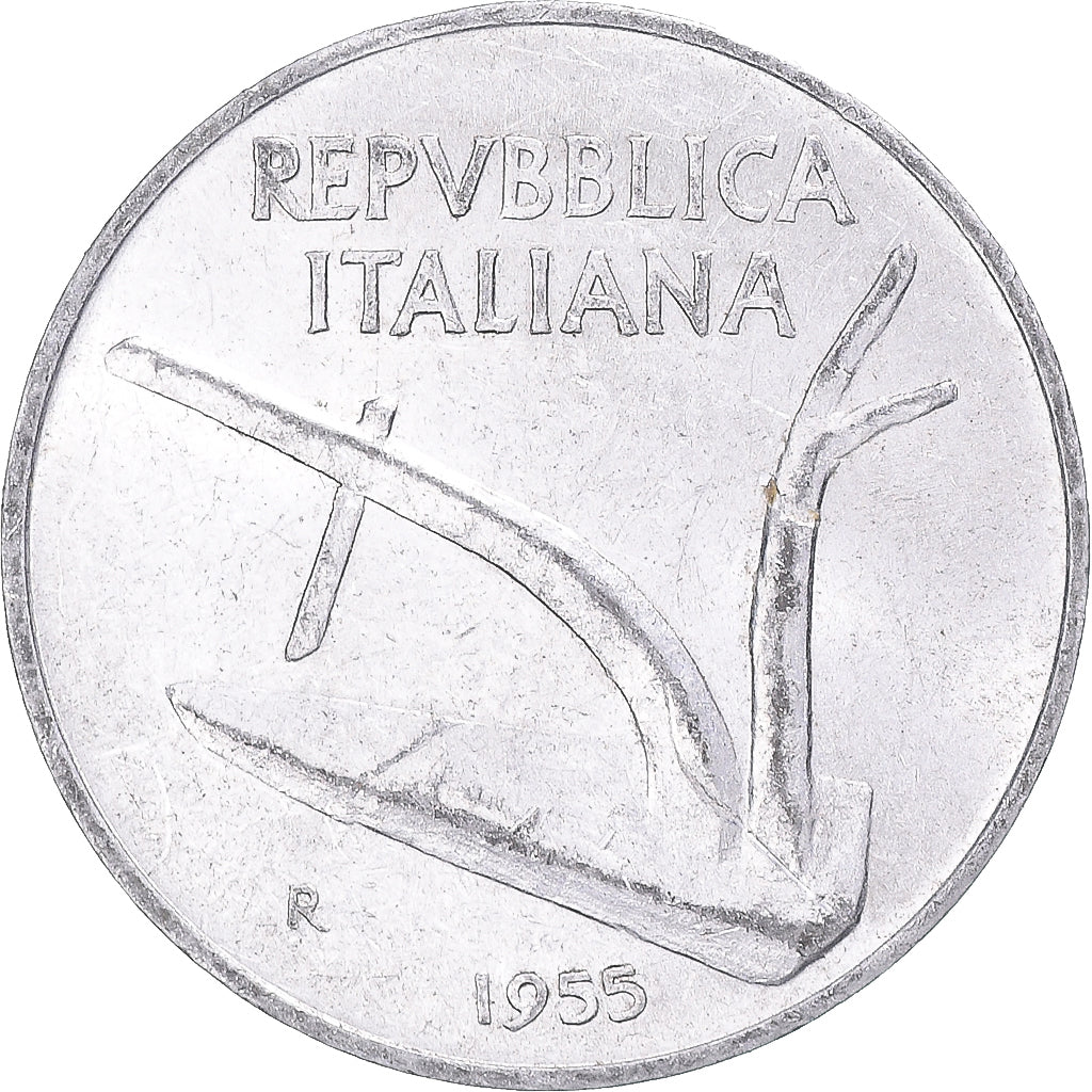 Moeda, Itália, 10 Lire, 1955