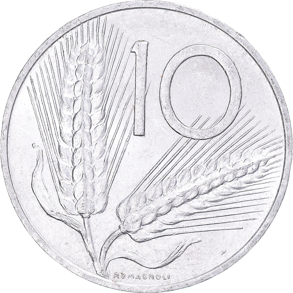 Moeda, Itália, 10 Lire, 1955
